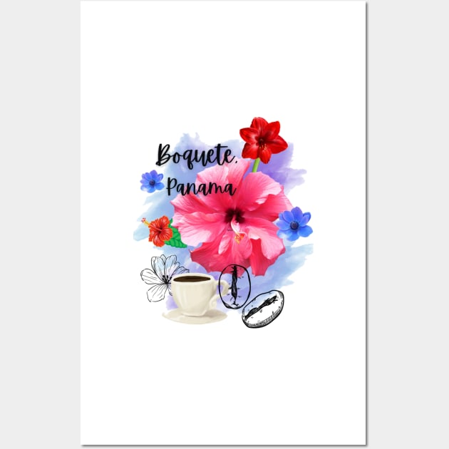 Boquete Panama Flowers and Coffee Wall Art by julyperson